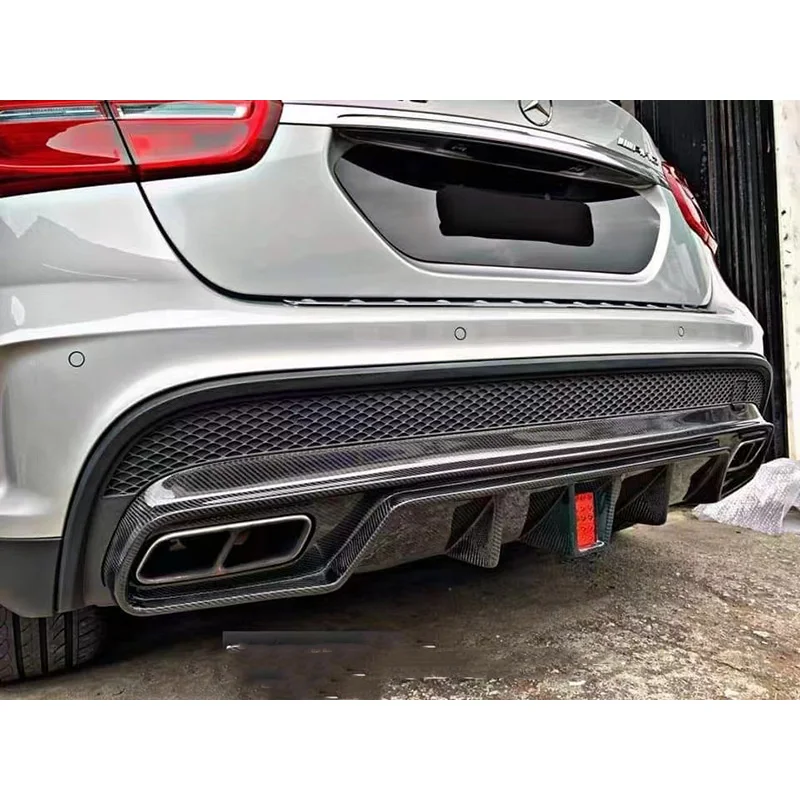 

Untuk Mercedes-benz GLA Class X156 GLA45 2013-2019 Serat Karbon Gaya JS Diffuser Belakang Bumper Bibir Penyetelan Otomatis