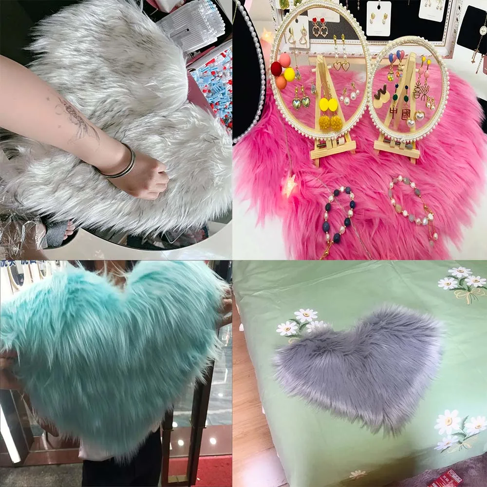 Carpet In The Living Room Large Rugs Plush Heart Shaped Non-Slip Bedrooom Modern Carpet Furry Floor Mat Children's Room Decor - Image 5