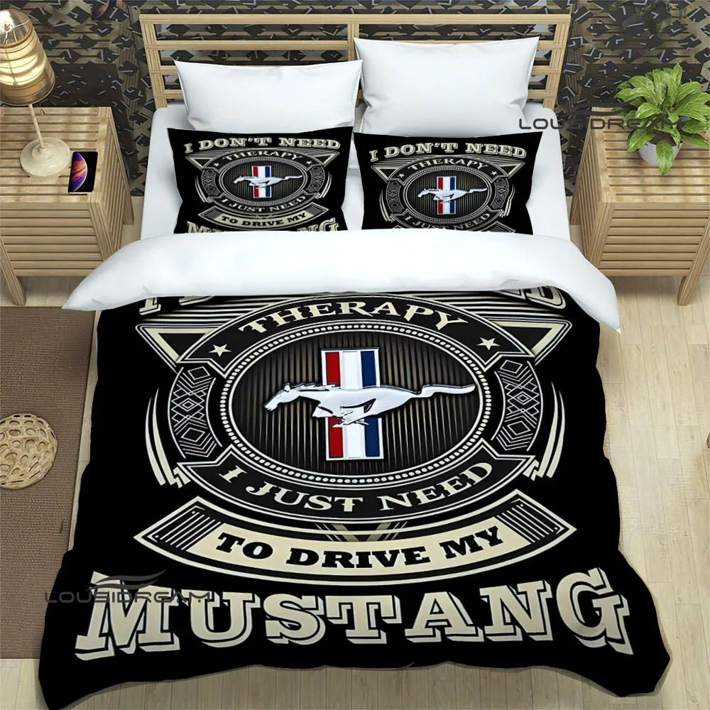 Mustang car logo printed Bedding Sets exquisite supplies set duvet