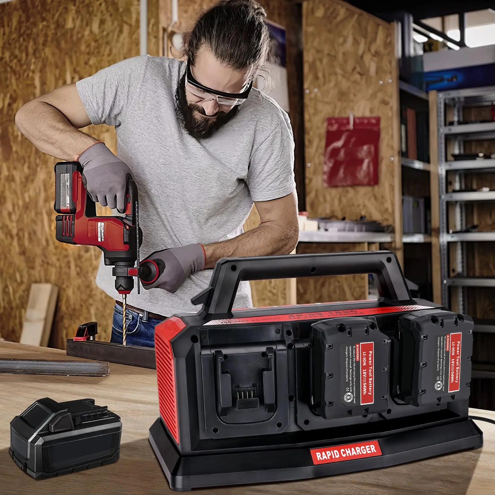 Replacement for Milwaukee M18 Battery Charger Station 6-Ports Simultaneous Rapid