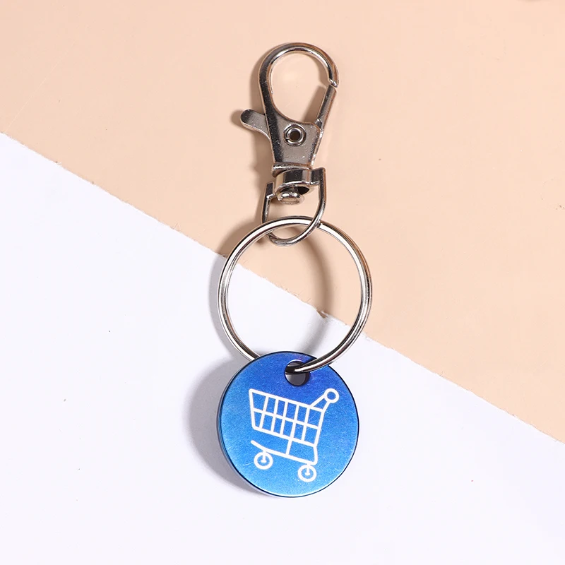 Einkaufswagen-Schlüsselanhänger mit Karabinerhaken, Mini-Metall-Supermarkt-Einkaufswagen-Entferner, Münzanhänger, Schlüsselanhänger für Unisex – Detail 6