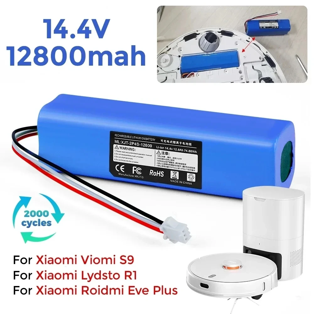 

Запасной аккумулятор для робота-пылесоса XiaoMi Lydsto R1 Roidmi Eve Plus Viomi S9, емкость 12800 мАч