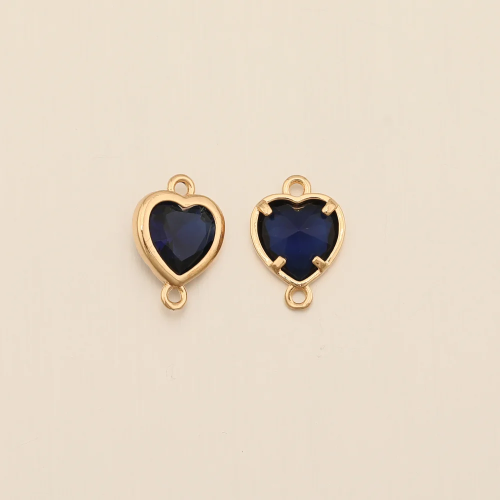 Cordial Design 10*14MM 100Pcs Jewelry Findings & Components/Rhinestone Connectors/CZ Charms/Heart Shape/Hand Made/DIY Making - cordial