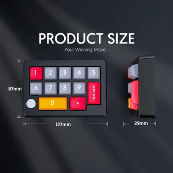 13 Key Wired Macro Programmable Mini Gaming Keyboard Hot Swappable 12RGB Lighting Effects Gaming Mechanical Keyboard with Knobs 6
