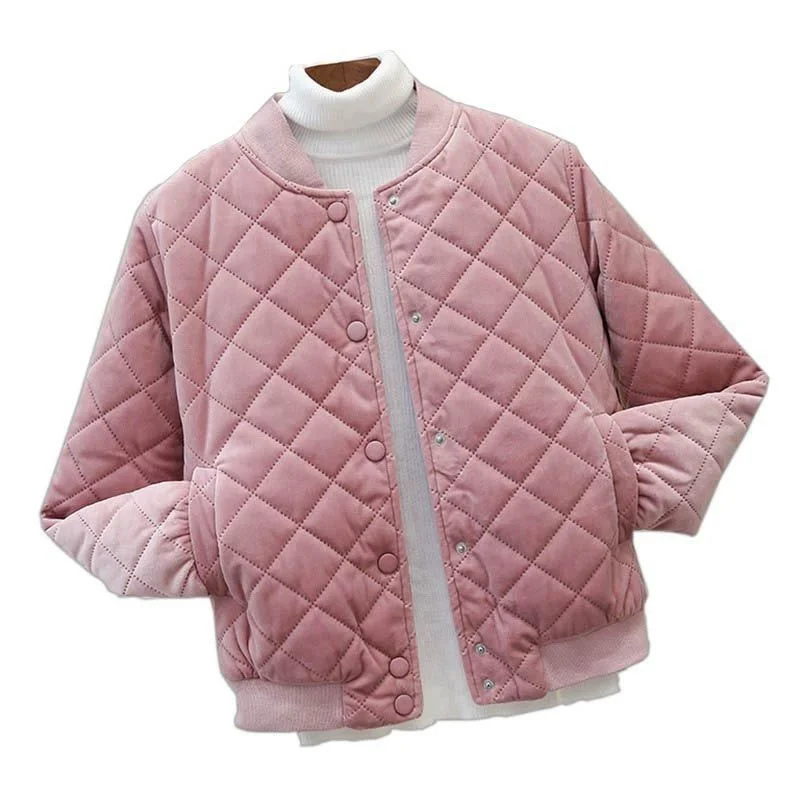 season 2022 autumn and winter new coat down cotton jacket for female students Short gold velvet small