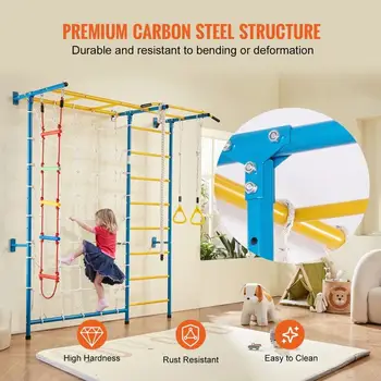 7 Features for kids Climbing Gym Multi Activity Sturdy Steel Construction Indoor Fun Toddler Children for exercise 5