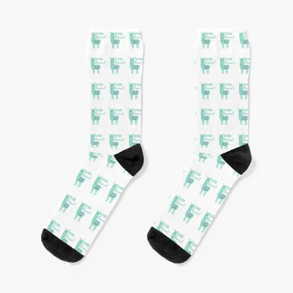 

No prob-llama! Llama Socks Crazy Socks Socks Designer Brand Men'S Soccer Sock