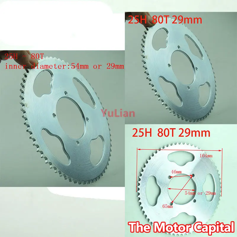 

25H 80T 54mm 29mm 80 Tooth For Pocket Dirt Bike ATV Quad Go Kart Buggy Scooter Minimoto Motorcycle
