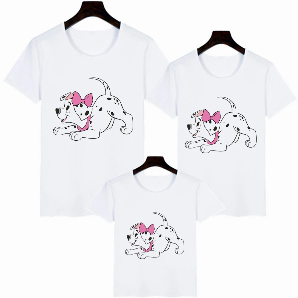 T-Shirts Disney Summer New Products 101 Dalmatians  Family Look Outfits Parent Child T Shirts Casual Outdoor Comfy Trendy Print matching christmas outfits Family Matching Outfits