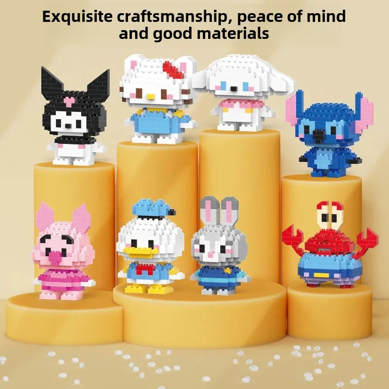 Compatible Lego Micro Particle Building Blocks Cartoon Dolls Children's Assembly Small Toys Stall Hanging Ornaments Gifts
