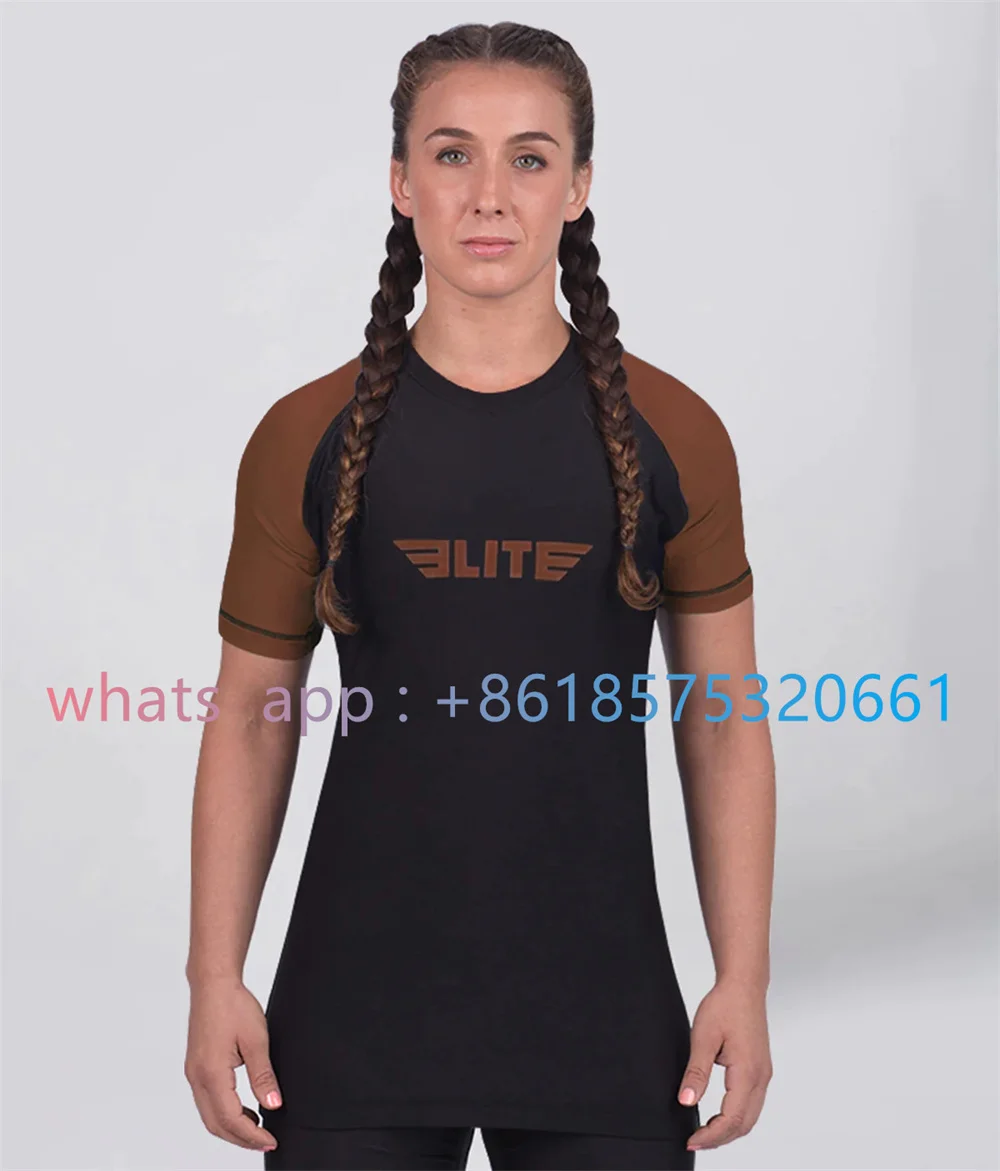 Women's Short Sleeve Jiu Jitsu BJJ Rash Guard Surf Rash Guard Surfing Diving Swimwear Tight T-Shirt Snorkeling Skins Top