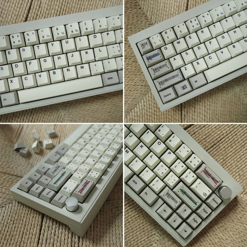 143 個 PBT 昇華キーキャップレトロバーコードキーカバーメカニカル 