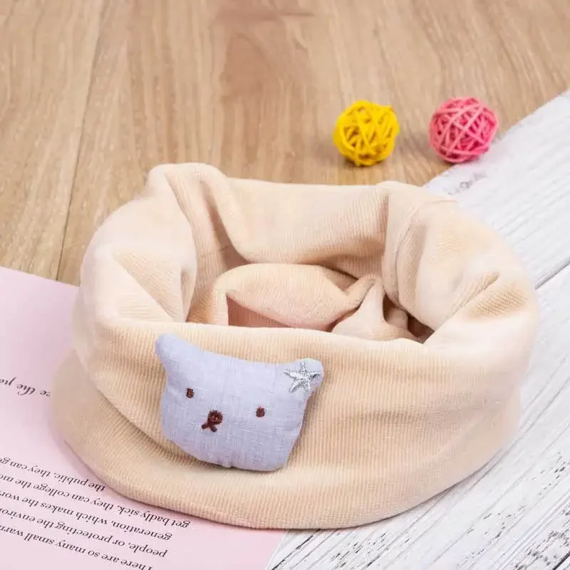 Autumn and Winter Children's Scarf Baby Bib Baby Warm Bib Solid Color Knit for Boys and Girls Shawls 0-8T