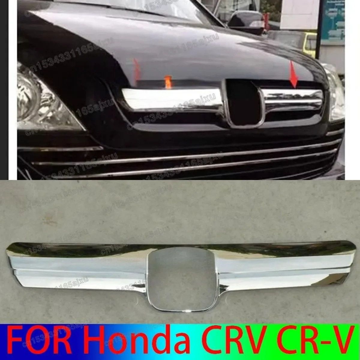 

1pcs Chrome Front Grille Around Trim Racing Grills Trim FOR Honda CRV CR-V 2007 2008 2009