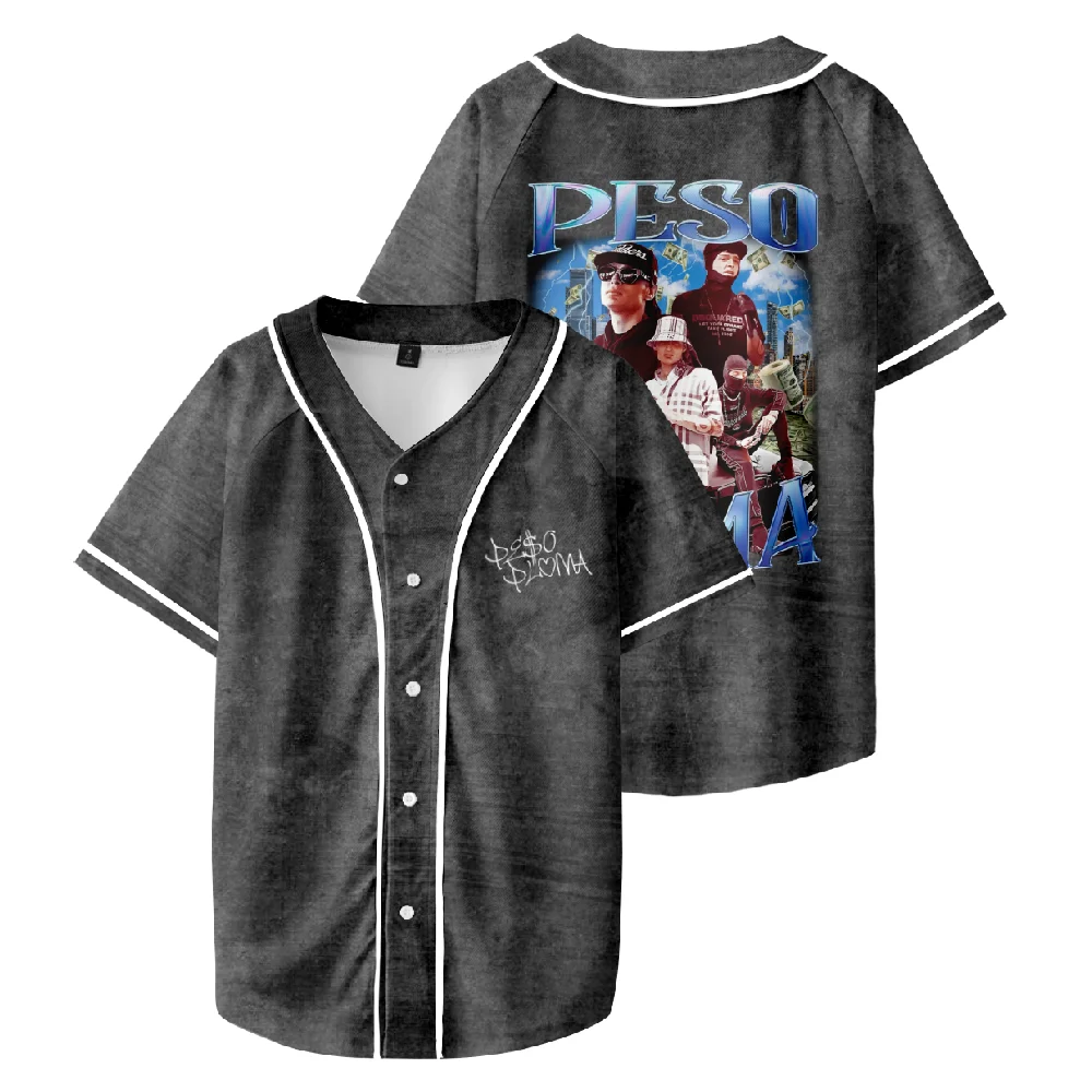 

Peso Pluma Baseball Jersey Shirt Doble PP World Tour Merch Baseball Uniform Women Men Short Sleeve Top