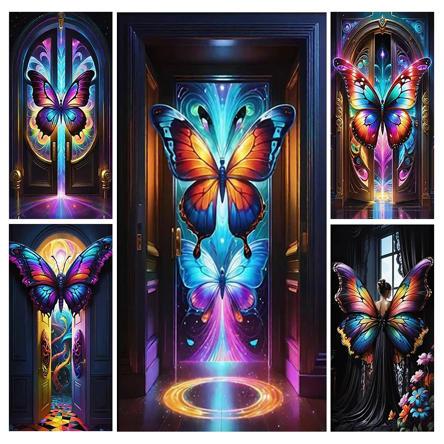 

New Diy Diamond Painting Large Size Fantasy Butterfly Girl Full Mosaic Embroidery Kits Rhinestone Picture Landscape Wall Decor