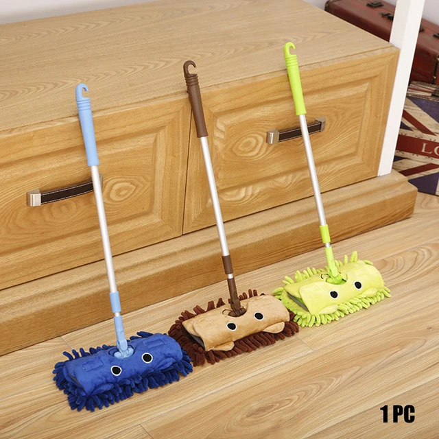 Kids Toy Cartoon Floor Mop Stretchable Portable Ergonomic Cleaning Tools Education Gift Home Kindergarten Restaurant Dining Room 1