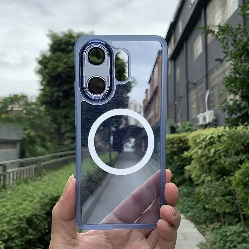 Fashion Simple Transparent Magnetic TPU Skin-friendly Anti-fall Cover