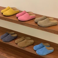 Mules en daim pour femme, chaussures simples, collection Printemps-Automne 2026, mules Baotou à enfiler pour l'extérieur 2