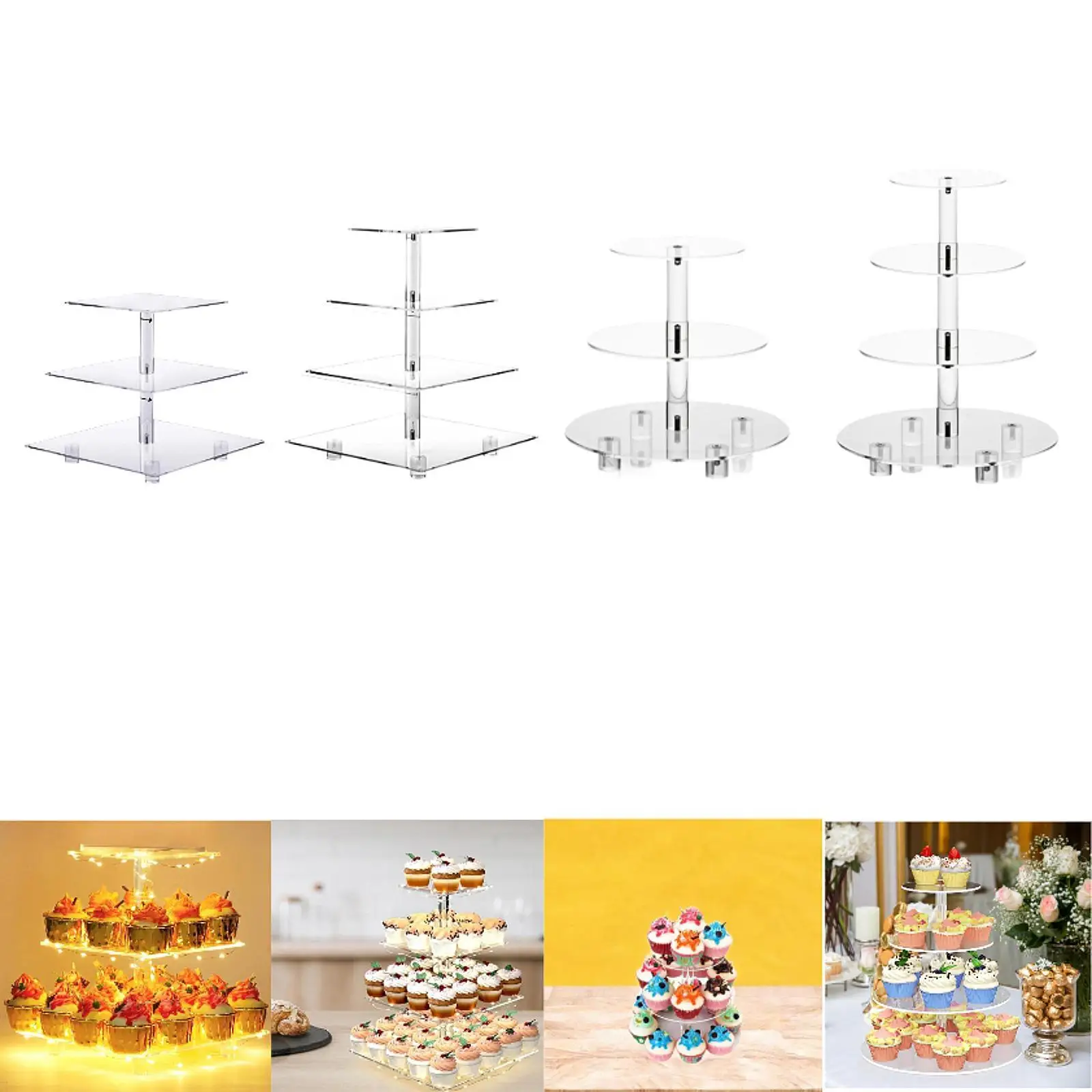 Cupcake Stand Versatile Use Clear Cupcake Holder for Party et Cooking
