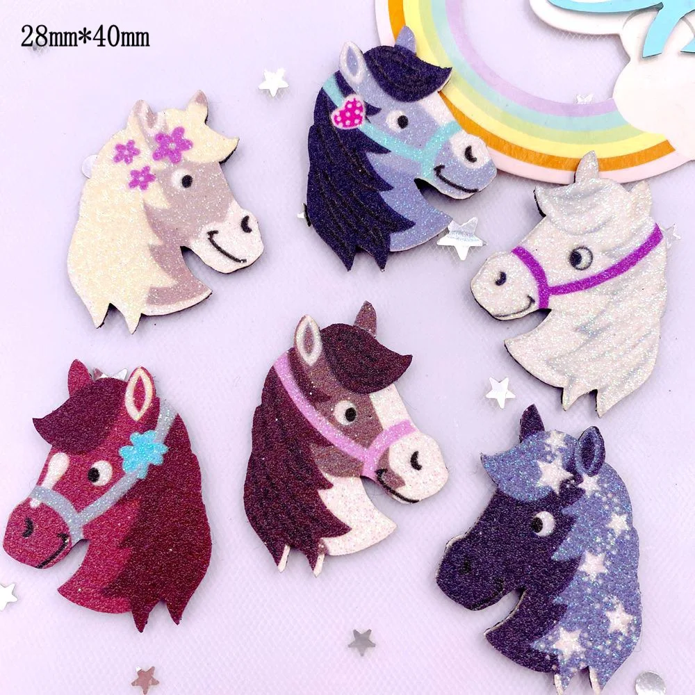 Description Picture 3 of item10pcs Glitter Felt Fabric Nonwovens Colorful exquisite Horse Applique DIY Sewing Patch Halloween Decor Supplie Accessorie Craft
