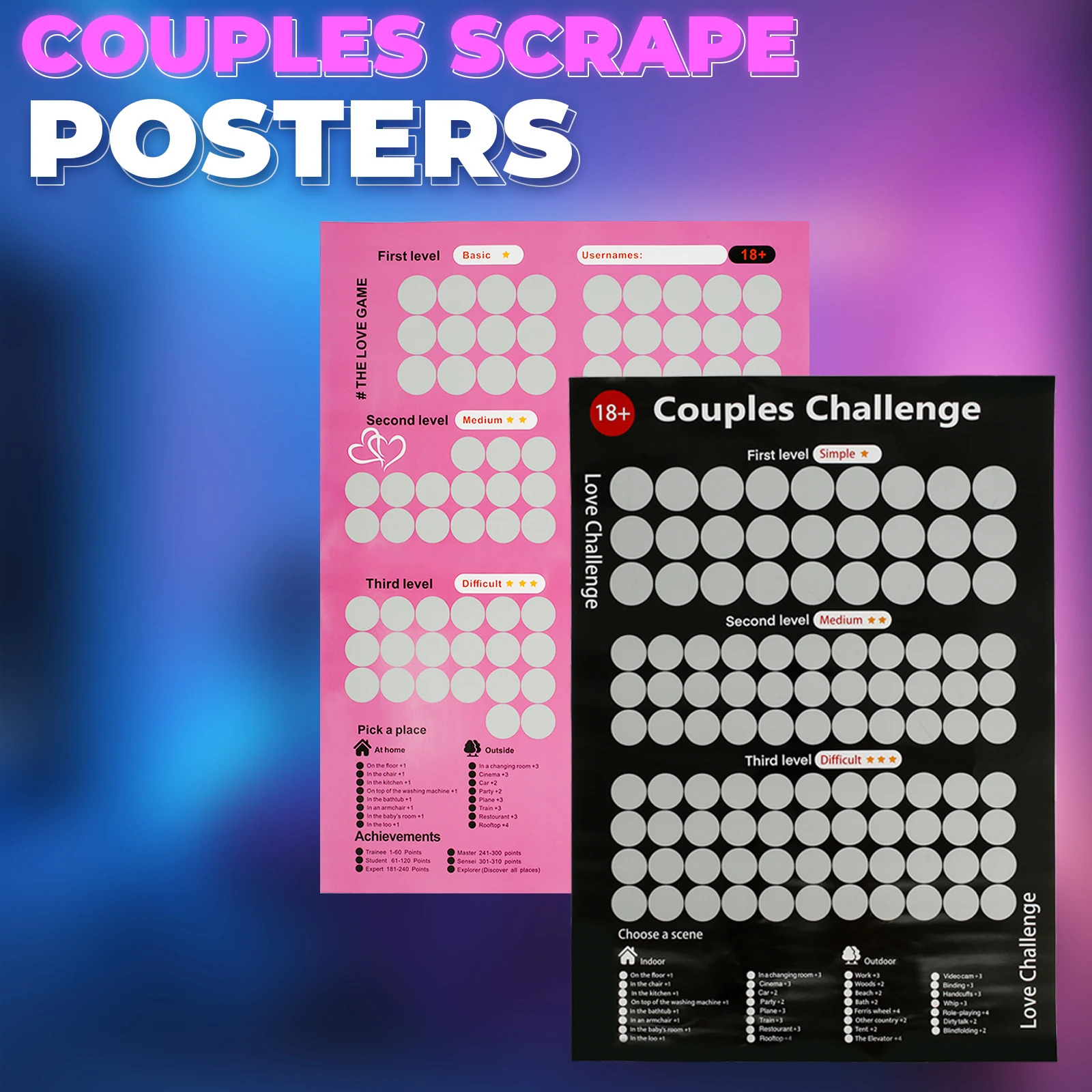 100 Things on Date Night Couple Dating Scratch Off Poster Valentines Day Scratch Off Poster Funny Love Game Scratch Off Poster