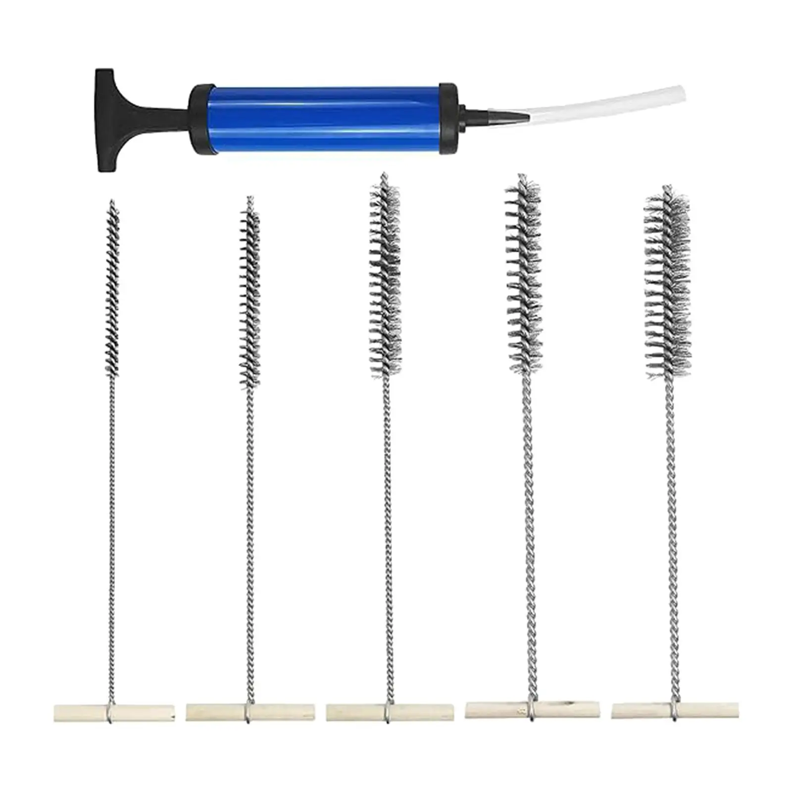 Pipe Cleaning Brush Set Small Parts Versatile Bristles Drill Hole Blower Pipe Cleaner 6 Pieces For Drill Hole Cleaning Glasses