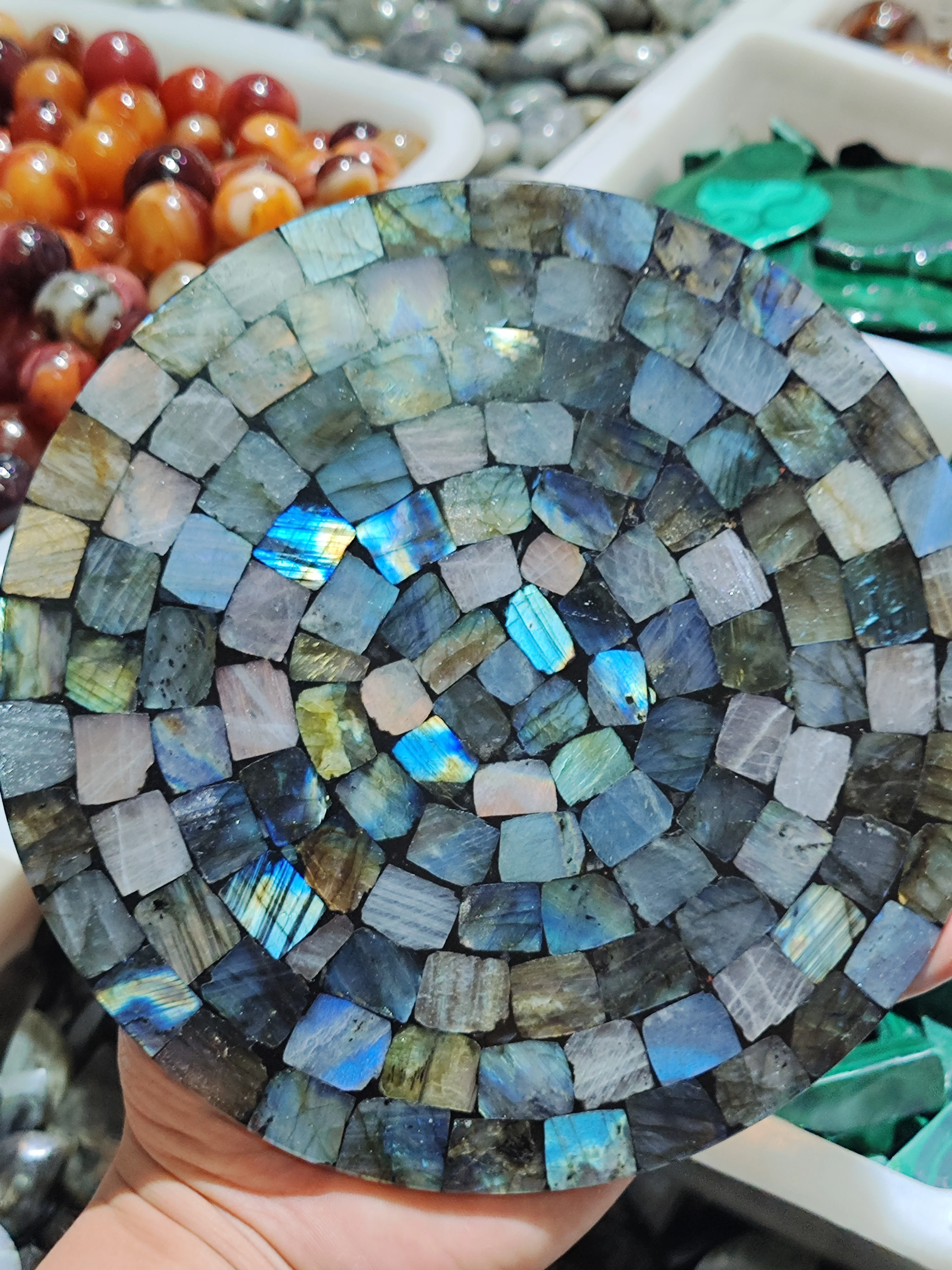 

Beautiful Colorful Labrador Stone for Kitchen and Bathroom, Insulation Non-Slip Shims, Home Decoration, Spiritual Energy Healing