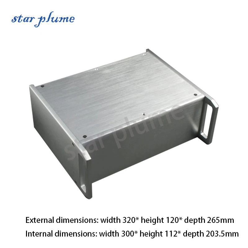 ( 320*120*265mm) All Aluminum Amplifier Case With Handle Preamplifier/Decoder/Vacuum Tube Amplifier Chassis Shell DIY Box