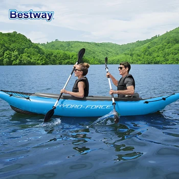Bestway 65131/65115 Kayak Gonfiabile Professionale da Pesca - Materiale PVC Resistente, Portatile, Leggero, Facile da Montare, Stabile