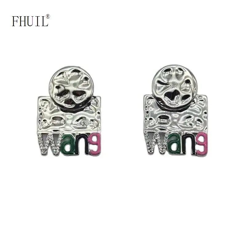 

Letter Design Square Metal Drop Earrings For Women Silver Plated Punk Dangle Ear Piercing Imitation Jewelry Wedding Christmas