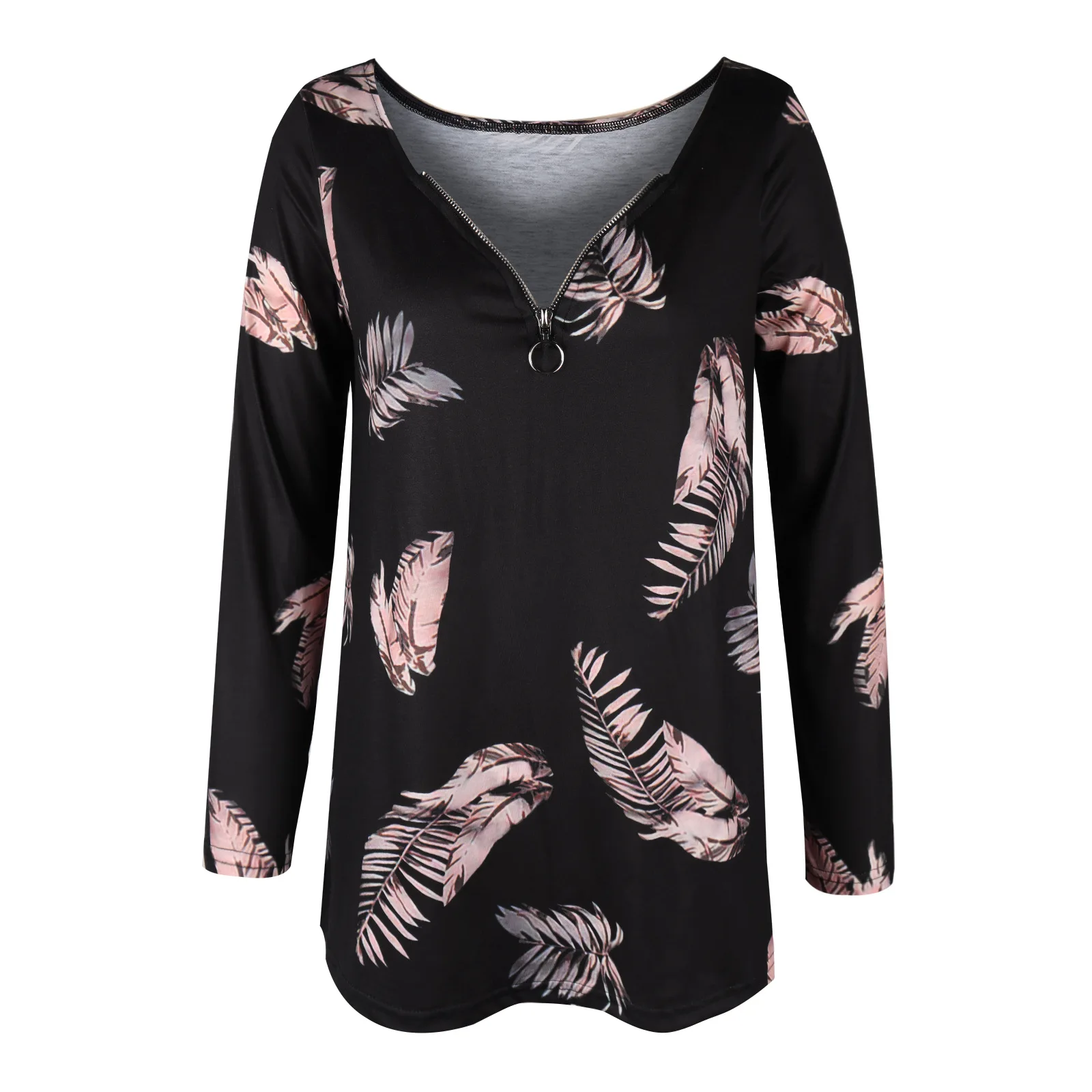 

2023 Spring and Autumn New Women's Fashion Slim Long-sleeved Tops Casual Commuting All-match Printed T-shirts Female and Lady