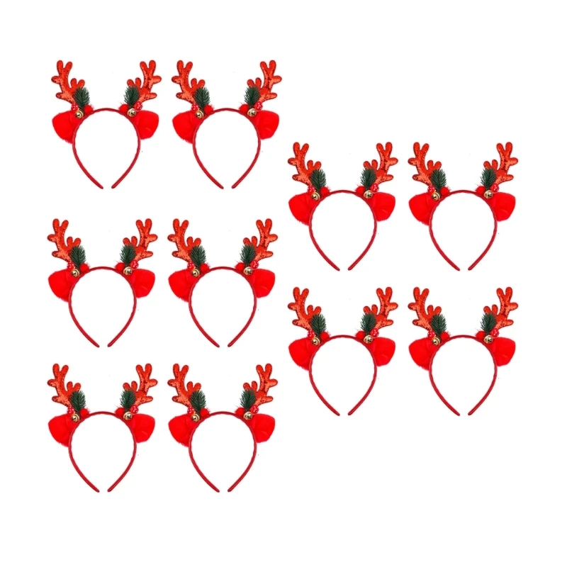 Durable Head Accessory Christmas Reindeer Antlers Headbands for Family Gathering