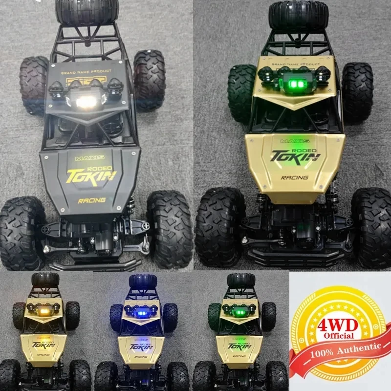 1:16 4WD RC Car With Led Lights Remote Control Cars Buggy Off Road 4x4 Radio Control Alloy Trucks Boys Toys for Children 2