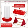 Chick Feeder and Waterer Kit Feeding Supplies with Mini Perch Chicken Starter Kit for Coop and Brooder