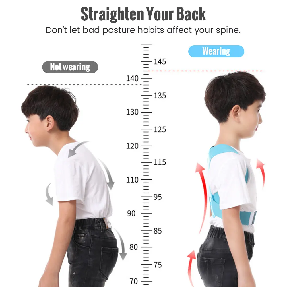Children Adjustable Posture Corrector Back Support Boy Girls Shoulder Belt Rectify Spine Straight Correction Back Support  Brace 2