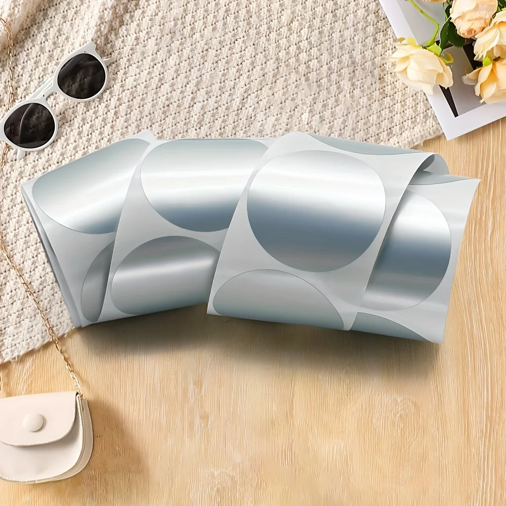 [Thermal Labels] 500pcs 2x2 Inch Silver/Transparet/Flash Dot Direct Thermal Labels - Paper Material, Multi-Purpose Printer