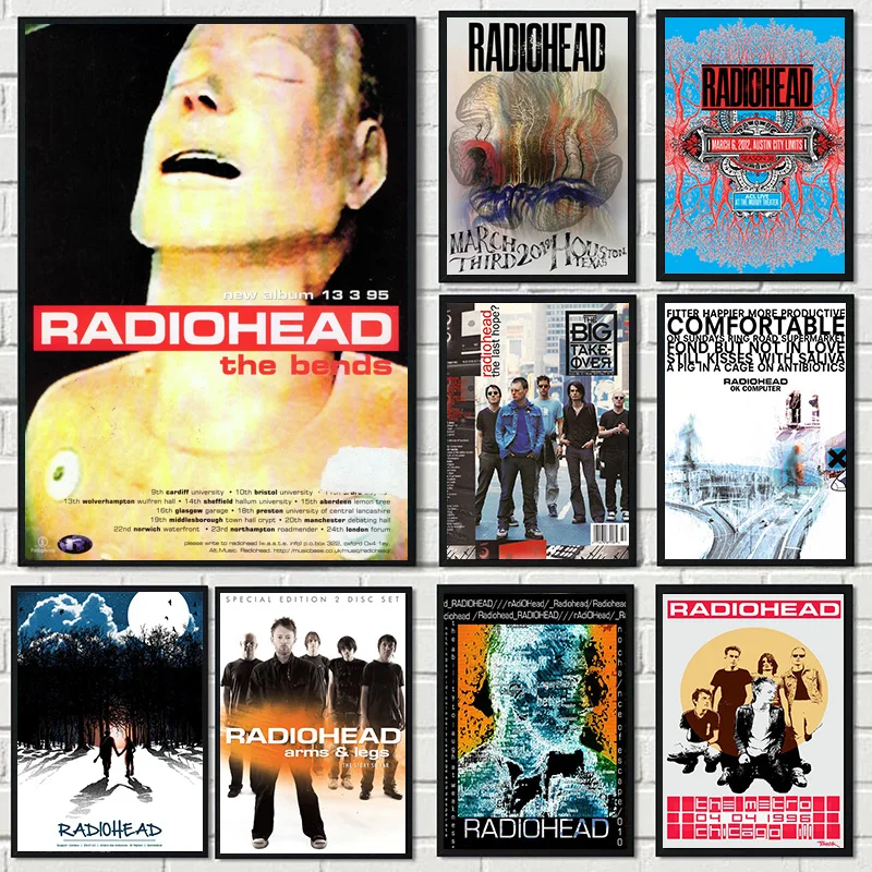 Rock Band Radiohead Music Art Posters on The Wall Retro OK Computer Album Canvas Painting Wall Art Home Decor for Bedroom Gif 1