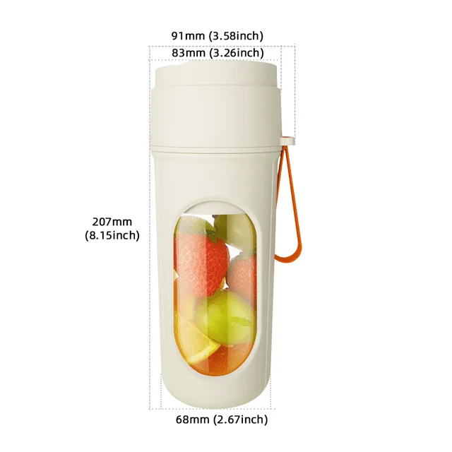 1pc Dual Cup Juicer with Dual Lids - Versatile Juice Blender for Fresh Smoothies and Nutrient-Rich Beverages - Portable and Easy 6