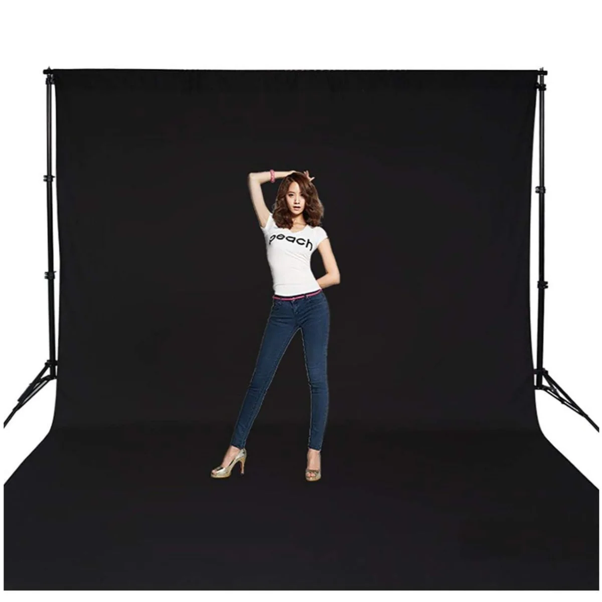사진 배경 천 스크린 블랙 솔리드 컬러 배경 사진 스튜디오 비디오 파티 커튼에 대한 모슬린 코튼 크로마 키