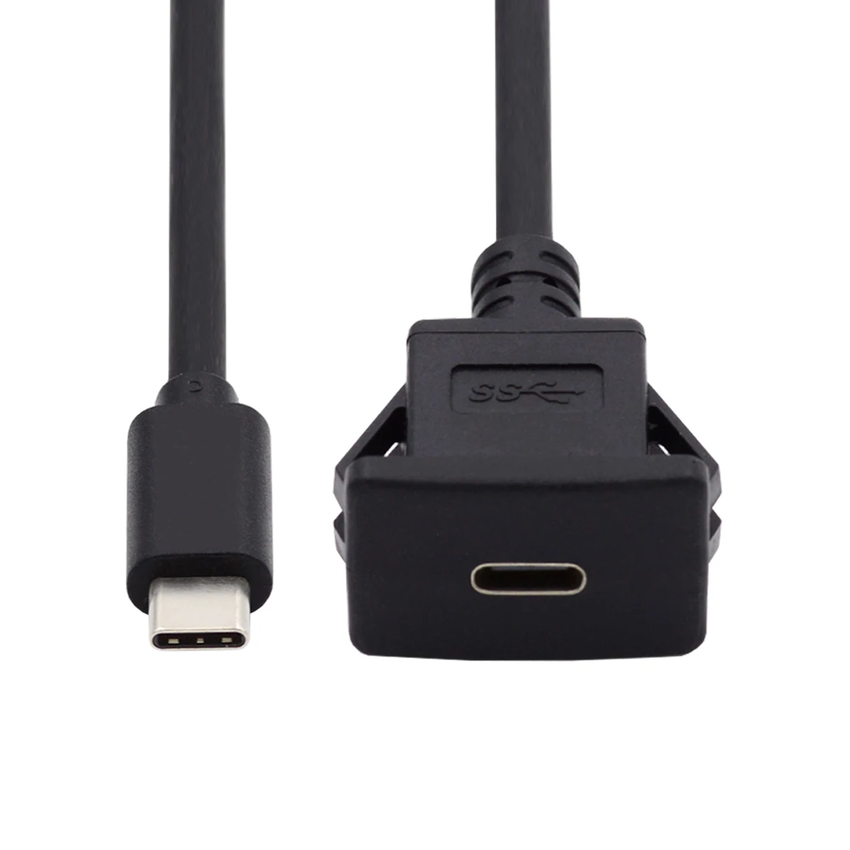 USB-C C타입 USB 3.1 수-암 연장, 플러시 카 래치 마운트 연장 케이블, 대시 보드 패널용, 10Gbps