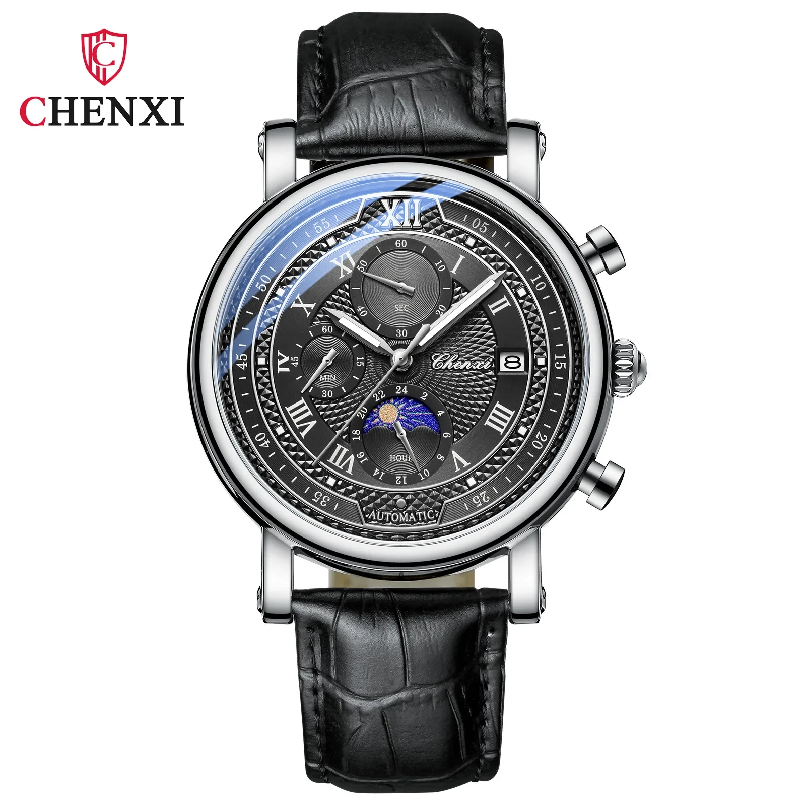 CHENXI Luxury Men Quartz Watch Sports Waterproof Chronograph Luminous Date Men’s Wrist Watch Business Leather Watches Clock