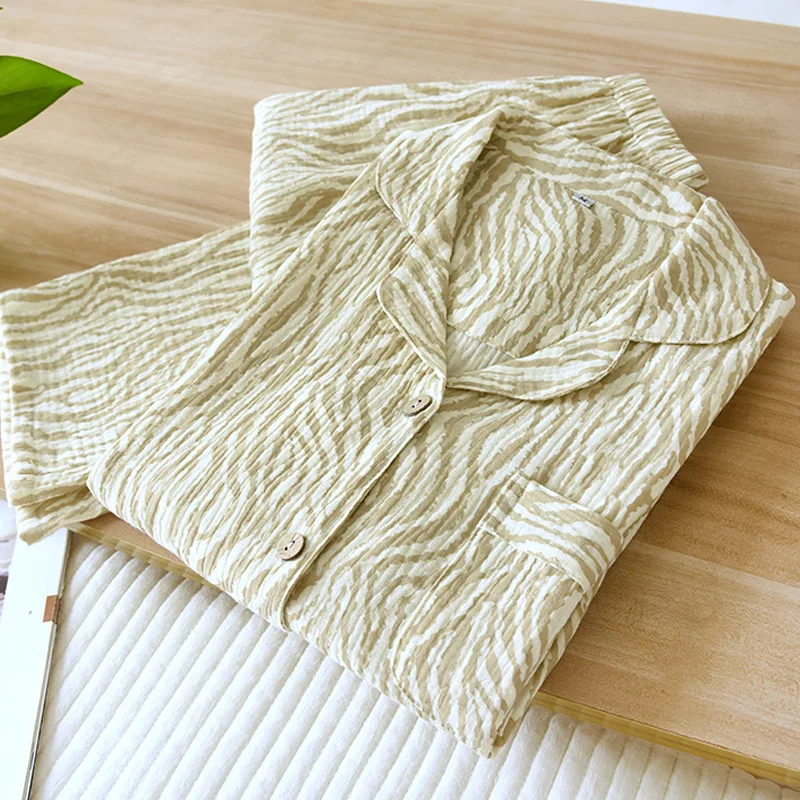 Korean Clothing Pure Cotton Women's Pajamas Pyjamas Sleeping Wear For Women Autumn Long Sleeve Nightie Home Wear