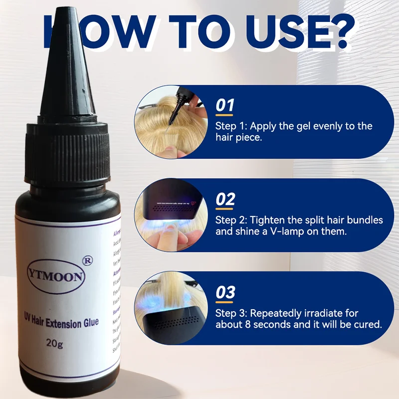 Professional 20g UV Glue For Fast Traceless Hair Extension Wig Glue Adhesive Bonding Lasting No Irritant  Barbershop accessories 6