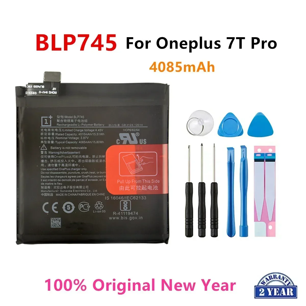 Фото Оригинальный аккумулятор BLP801 BLP761 BLP759 BLP745 BLP743 BLP699 BLP685 для OnePlus 8T/9R/ 8 /Pro/8/7T Pro/7T/7 Pro/6T/7 A6010 №5