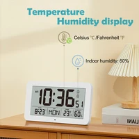 Large Digital Wall Clock with Temperature Humidity Calendar 8.5"Desk LCD Alarm Clock Backlight for Bedroom Office Living Room 5