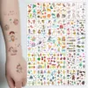 30pcs Cute Cartoon Tattoo Stickers, Unicorn, Animal, Mermaid, Car Wheel Boat, Space Robot, Fruit, Pirate, Butterfly Elf Tattoos 1