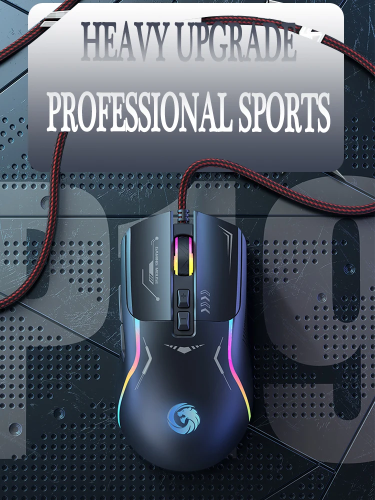 1.5m Cable E-sport 7200 DPI Gaming Mouse Mechanical Wired Mouse RGB Macro Programming 7 Keys Mice For Game Computer Laptop PC