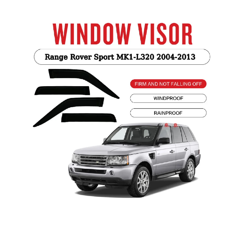 For Land Rover Range Rover Sport L320 2004-2013 Window Visor Vent Shades Ventvisor Wind Deflectors Visors Rain Guard Shade Visor