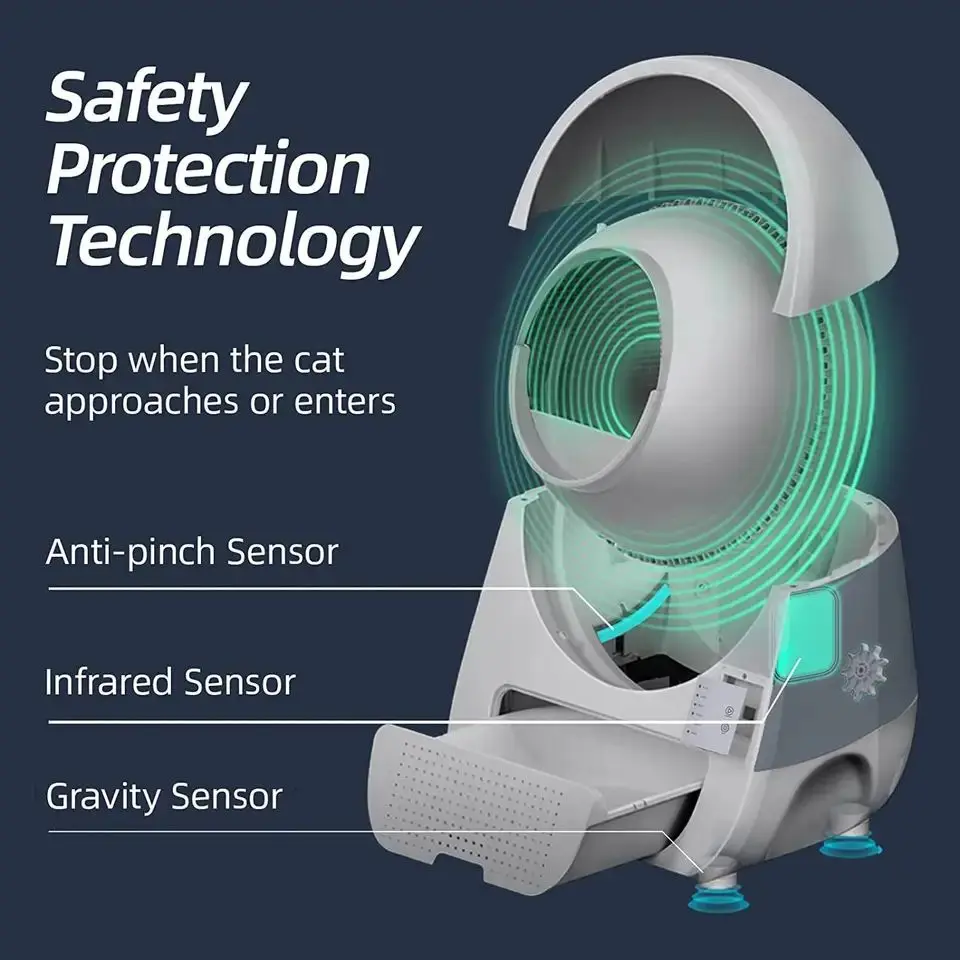 Фото Catlink роскошный умный кошачий Туалет, управление через приложение, автоматический туалет для кошек, закрытый самоочищающийся №4